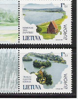 2001 Lituania Litauen . Mi. 756-7 ** MNH  Europa - 2001