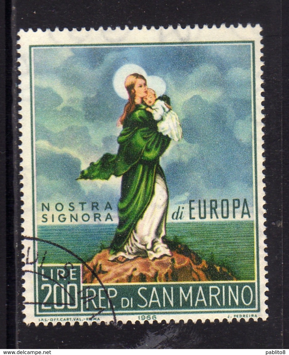 REPUBBLICA DI SAN MARINO 1966 EUROPA UNITA CEPT LIRE 200 USATO USED OBLITERE' - Oblitérés