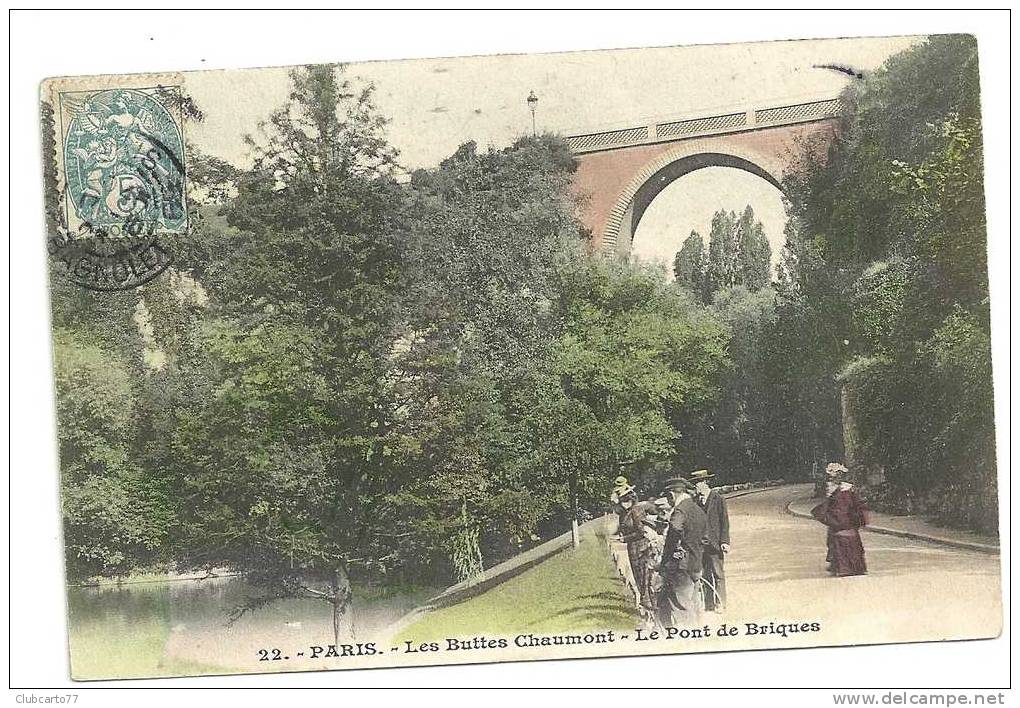 Paris 19 ème Arr (75) : L'allée Sous Le Pont De Briques Au Buttes Chaumont Env 1905 (animée). - Arrondissement: 19