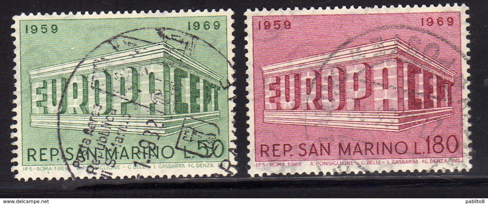 REPUBBLICA DI SAN MARINO 1969 EUROPA CEPT SERIE COMPLETA COMPLETE SET USED USATA OBLITERE' - Oblitérés