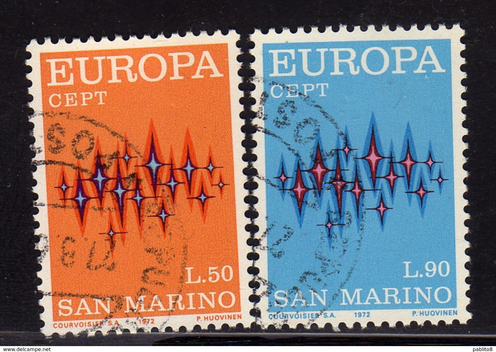 REPUBBLICA DI SAN MARINO 1972 EUROPA UNITA CEPT SERIE COMPLETA COMPLETE SET USATA USED OBLITERE' - Used Stamps