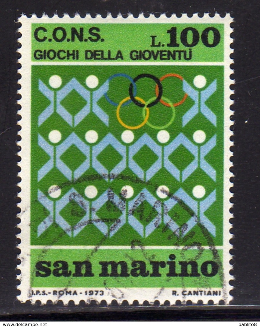 REPUBBLICA DI SAN MARINO 1973 GIOCHI DELLA GIOVENTÙ YOUTH GAMES USATO USED OBLITERE' - Used Stamps