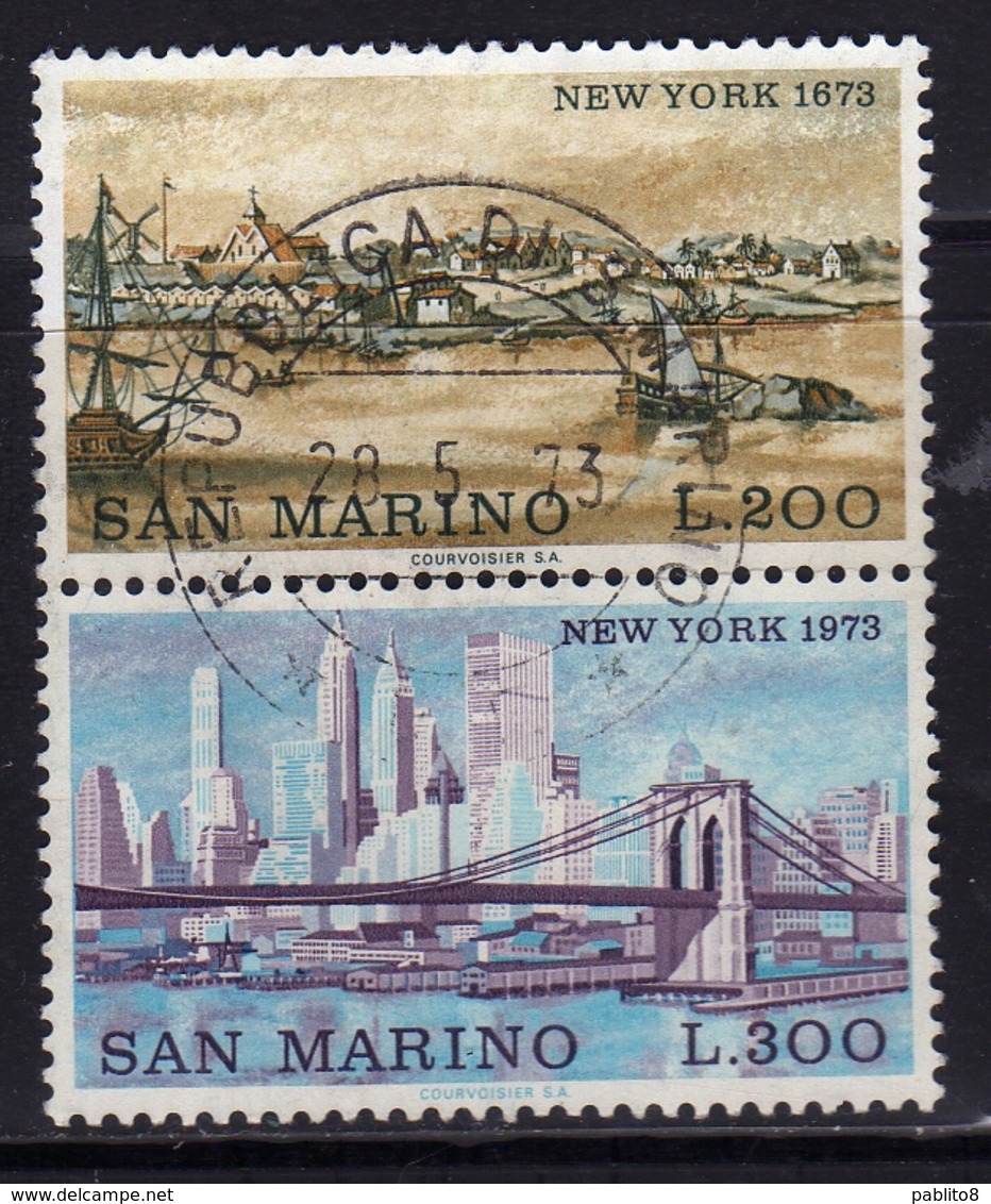 REPUBBLICA DI SAN MARINO 1973 NEW YORK  BLOCCO BLOCK SERIE COMPLETA COMPLETE SET USATA USED OBLITERE' - Used Stamps