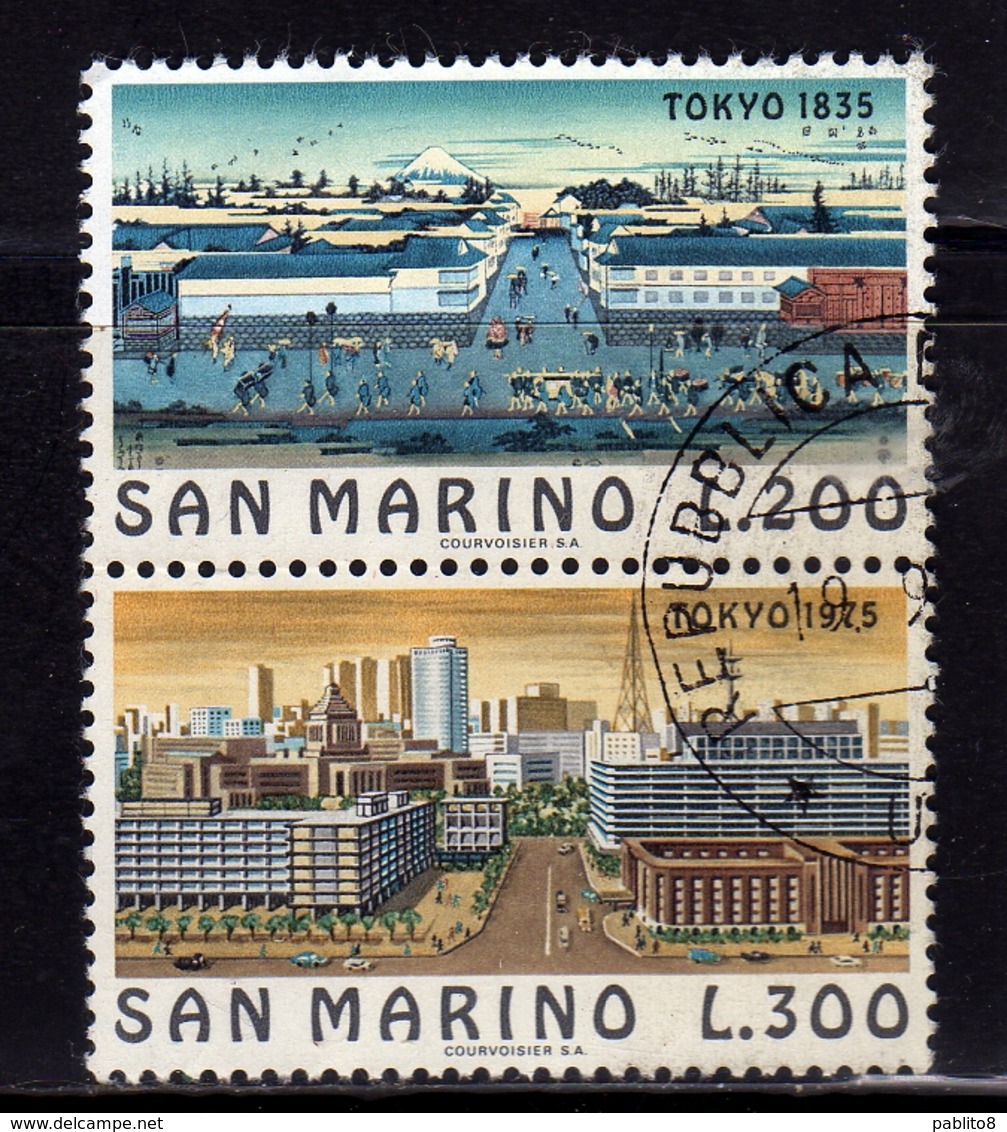 REPUBBLICA DI SAN MARINO 1975 TOKYO 1835 1975 BLOCCO BLOCK SERIE COMPLETA COMPLETE SET USATA USED OBLITERE' - Usati