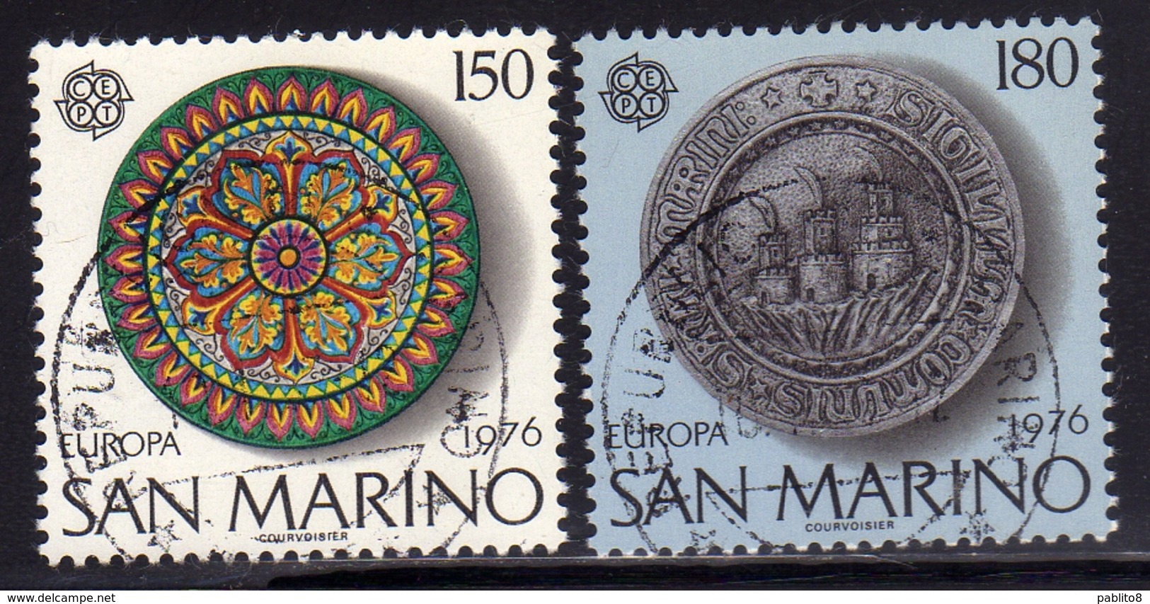 REPUBBLICA DI SAN MARINO 1976 EUROPA UNITA CEPT SERIE COMPLETA COMPLETE SET USATA USED OBLITERE' - Oblitérés