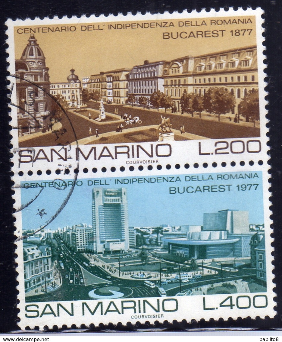 REPUBBLICA DI SAN MARINO 1977 BUCAREST 1877 1977 BLOCCO BLOCK SERIE COMPLETA COMPLETE SET USATA USED OBLITERE' - Usados