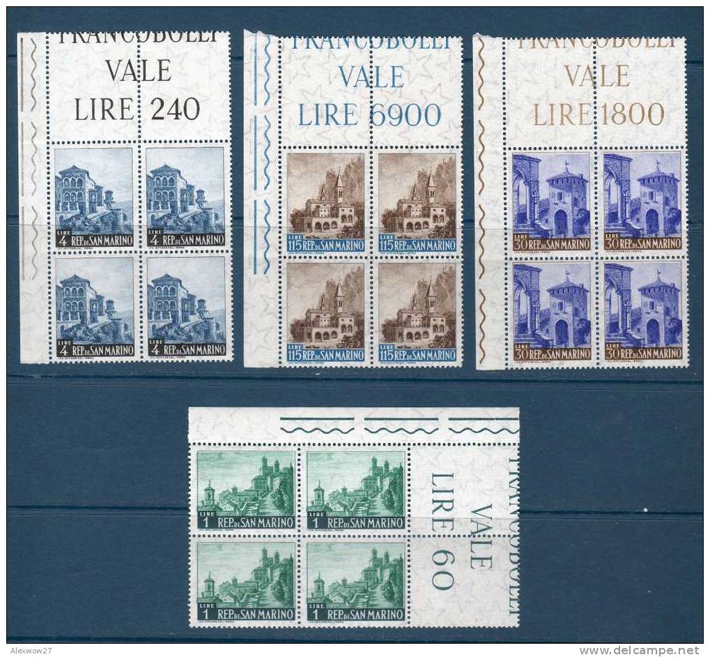 SAN MARINO 1961 -- QUARTINE VARIE ---BDF ** MNH - Unused Stamps