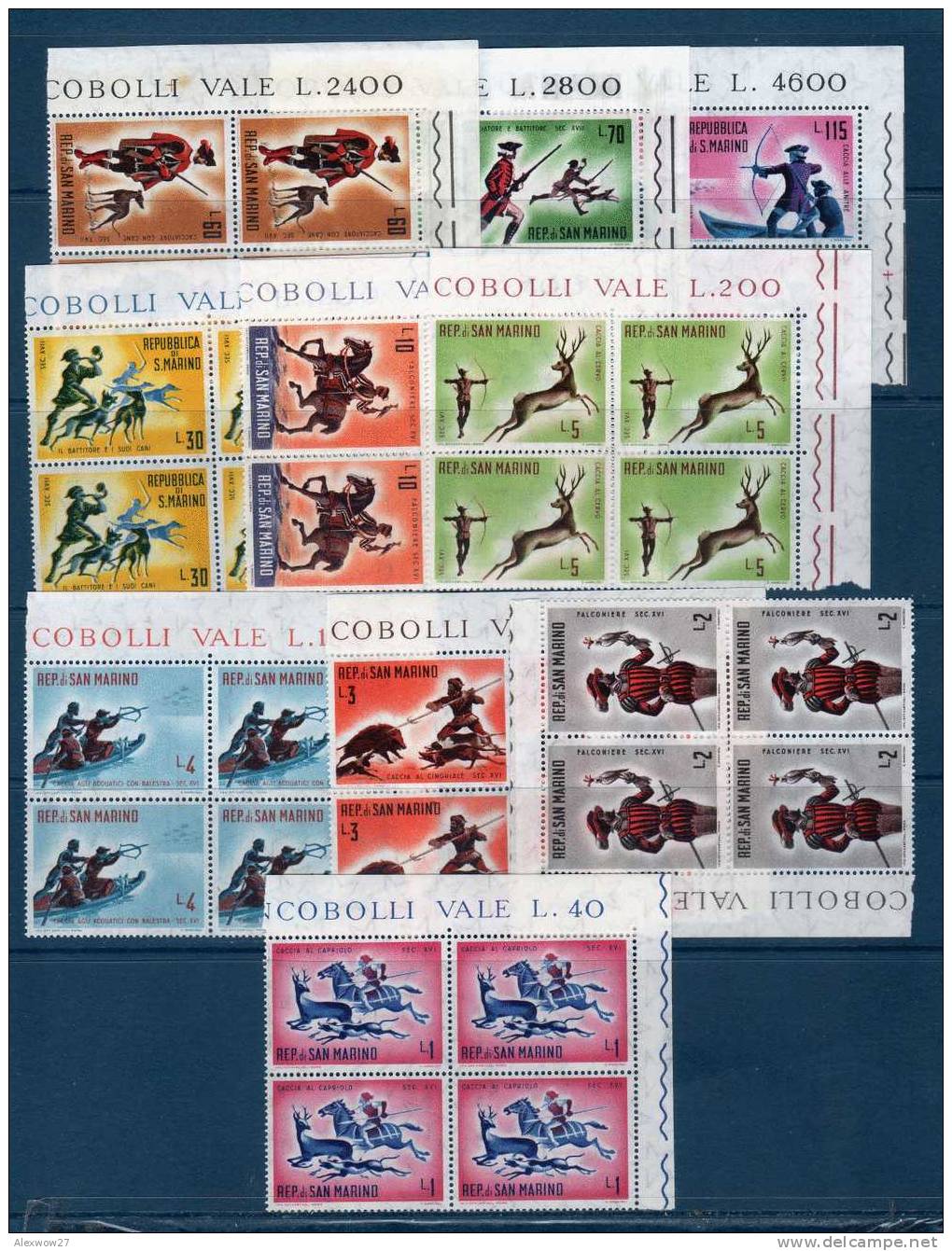 SAN MARINO 1961 -- QUARTINE VARIE ---BDF ** MNH - Nuovi