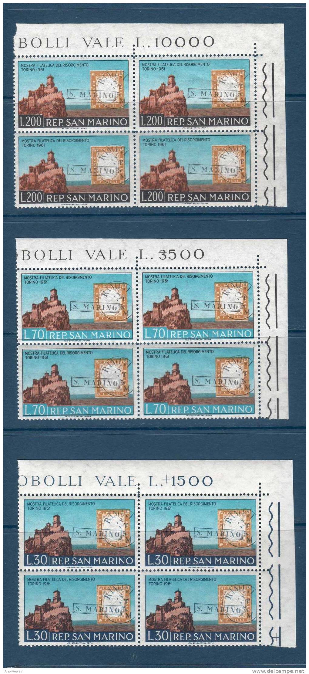 SAN MARINO 1961 -- QUARTINE VARIE ---BDF ** MNH - Nuovi