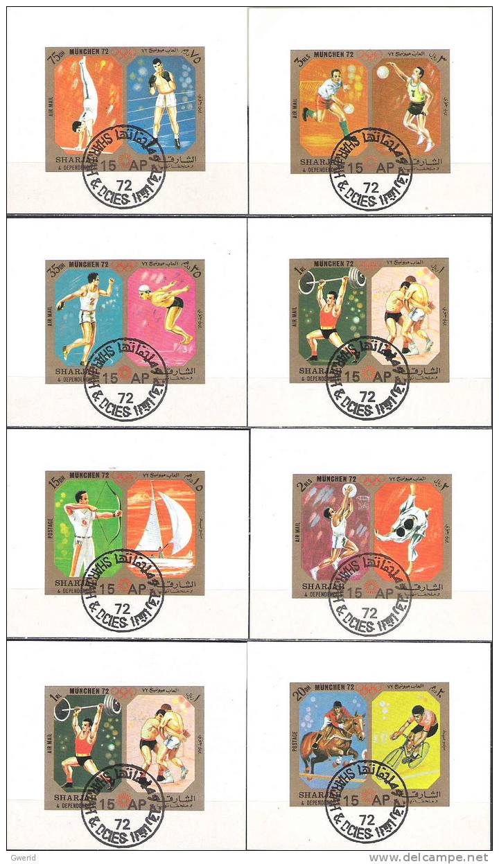 Sharjah LOT 11 - SERIE DE 8 BLOCS OBLITERES - Sharjah