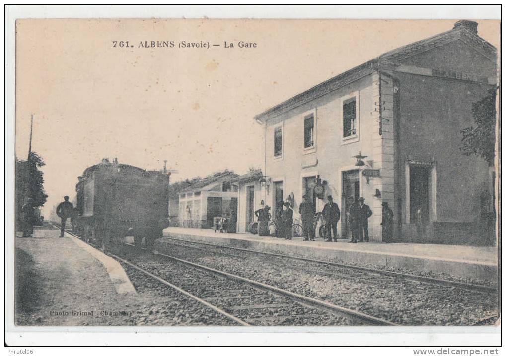 ALBENS  SAVOIE  LA GARE   CARTE CIRCULEE 1923 - Albens