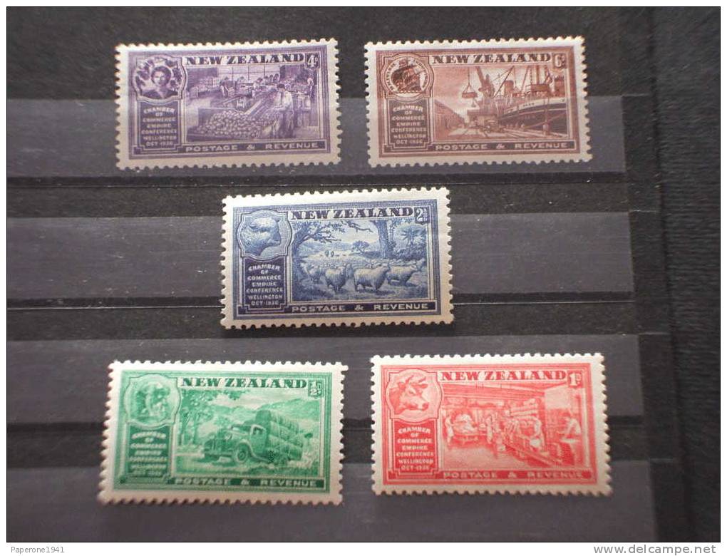 NEW ZEALAND - 1936 COMMERCIO 5v.-NUOVI(+/++)-TEMATICHE - Neufs