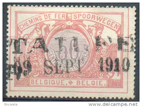 50 Centimes Rose Et Violet, Annulé Par La Griffe En Noire De TAILFER 9 Sept. 1910. RR Et TB  - 6323 - Nord Belge