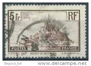 FRANCE - 1929 - USED/OBLIT - MONT ST. MICHEL  - Yv 260 TYPE I -  Lot 2321 - Gebraucht