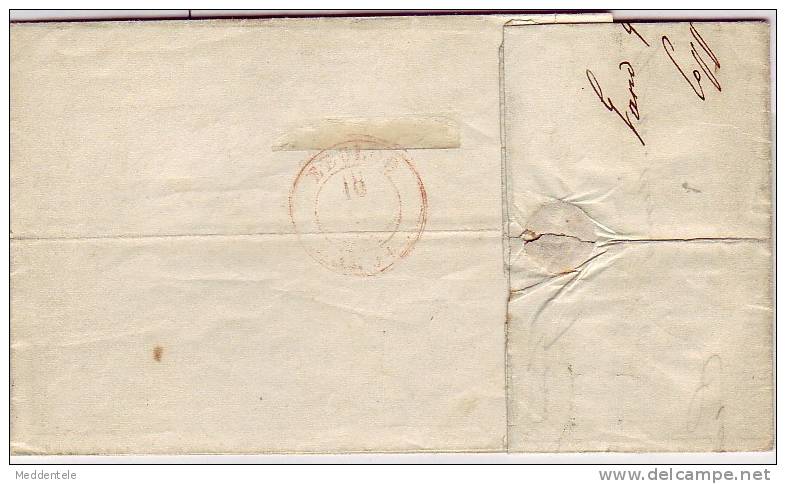 Belgique Lettre Encadré N° 3 TRES BIEN MARGE P 45 GAND (10/8/51) Vers EECLOO  TTB - 1849-1850 Medaillen (3/5)