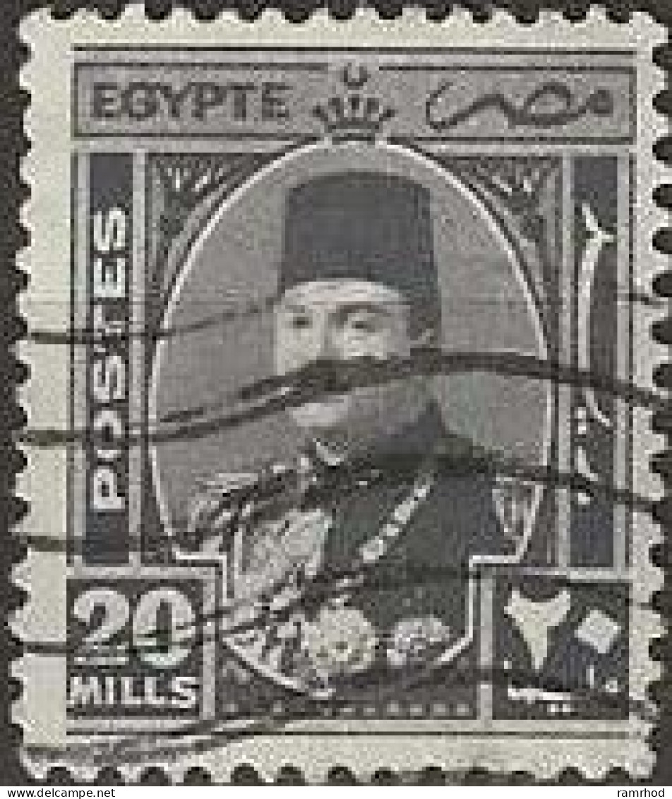 EGYPT 1944 King Farouk - 20m Violet FU - Gebraucht