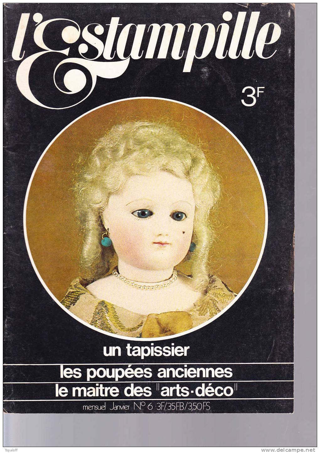 L'ESTAMPILLE N°6  Janvier 1970     64 Pages  Poupées  Tapissier - Brocantes & Collections