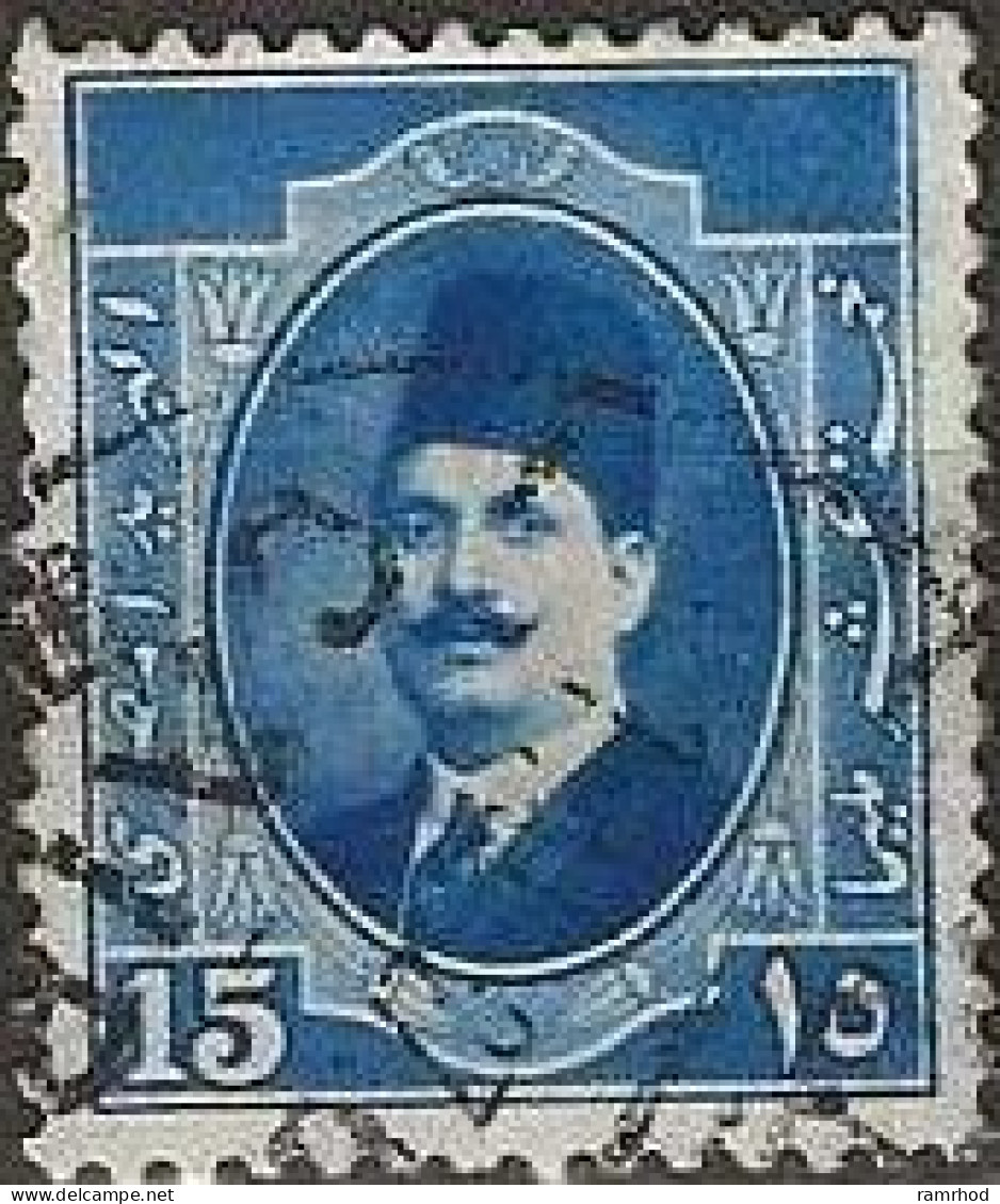 EGYPT 1923 King Faud - 15f Blue  FU - Used Stamps