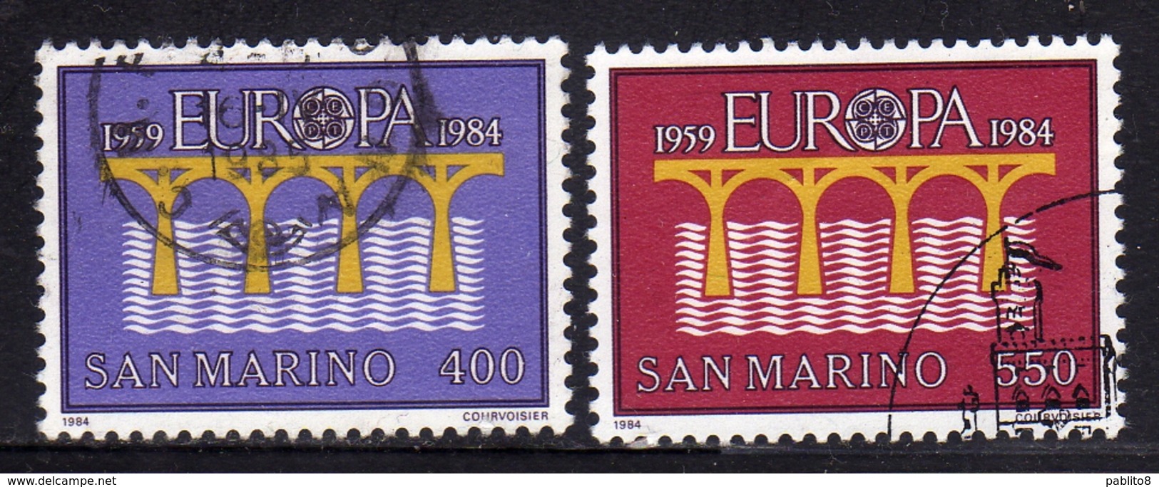 REPUBBLICA DI SAN MARINO 1984 EUROPA UNITA CEPT SERIE COMPLETA COMPLETE SET USATA USED OBLITERE' - Used Stamps