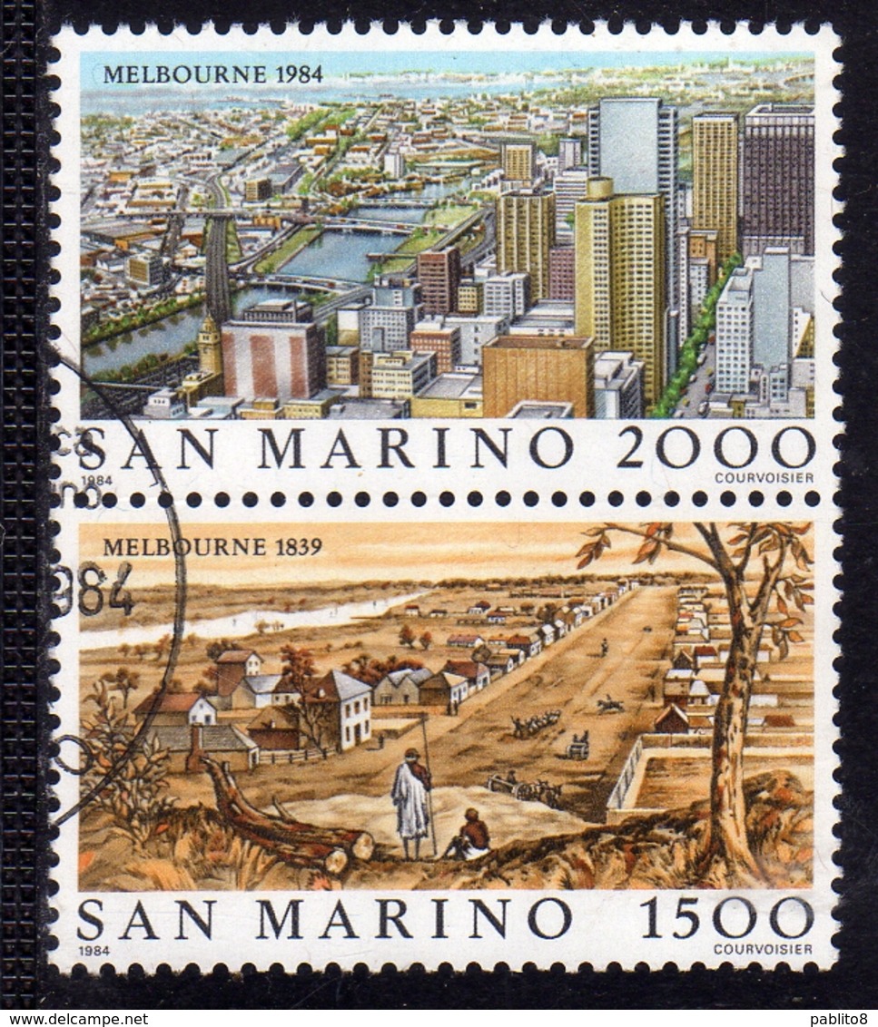 REPUBBLICA DI SAN MARINO 1984 MELBOURNE 1839 SERIE COMPLETA COMPLETE SET USATA USED OBLITERE' - Gebraucht