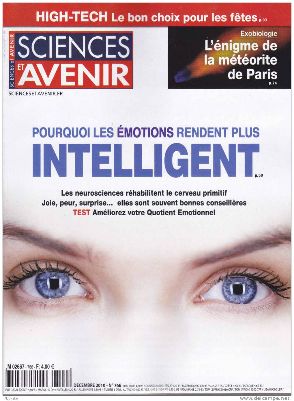 Sciences Et Avenir 766 Décembre 2010 Pourquoi Les Émotions Rendent Plus Intelligent - Science