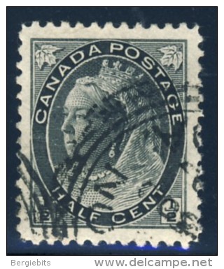 1898-1902 Canada Queen Victoria Numeral Issue 1/2 Cents Black  Used Well Centered Copy - Used Stamps
