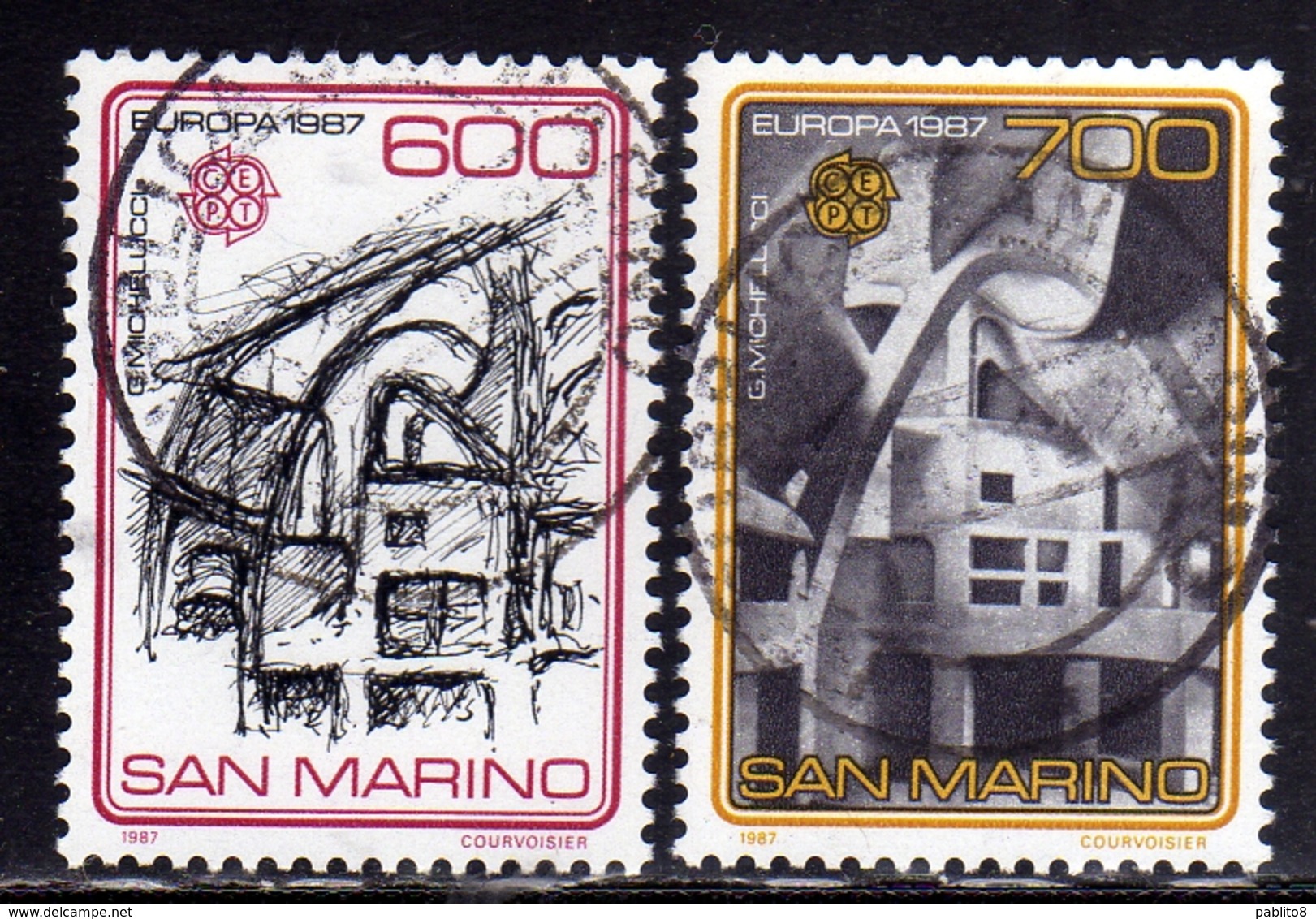 REPUBBLICA DI SAN MARINO 1987 EUROPA UNITA CEPT SERIE COMPLETA COMPLETE SET USATA USED OBLITERE' - Used Stamps