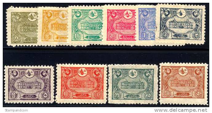 Turkey #237-46 Mint Hinged Complete Set From 1913 - Unused Stamps