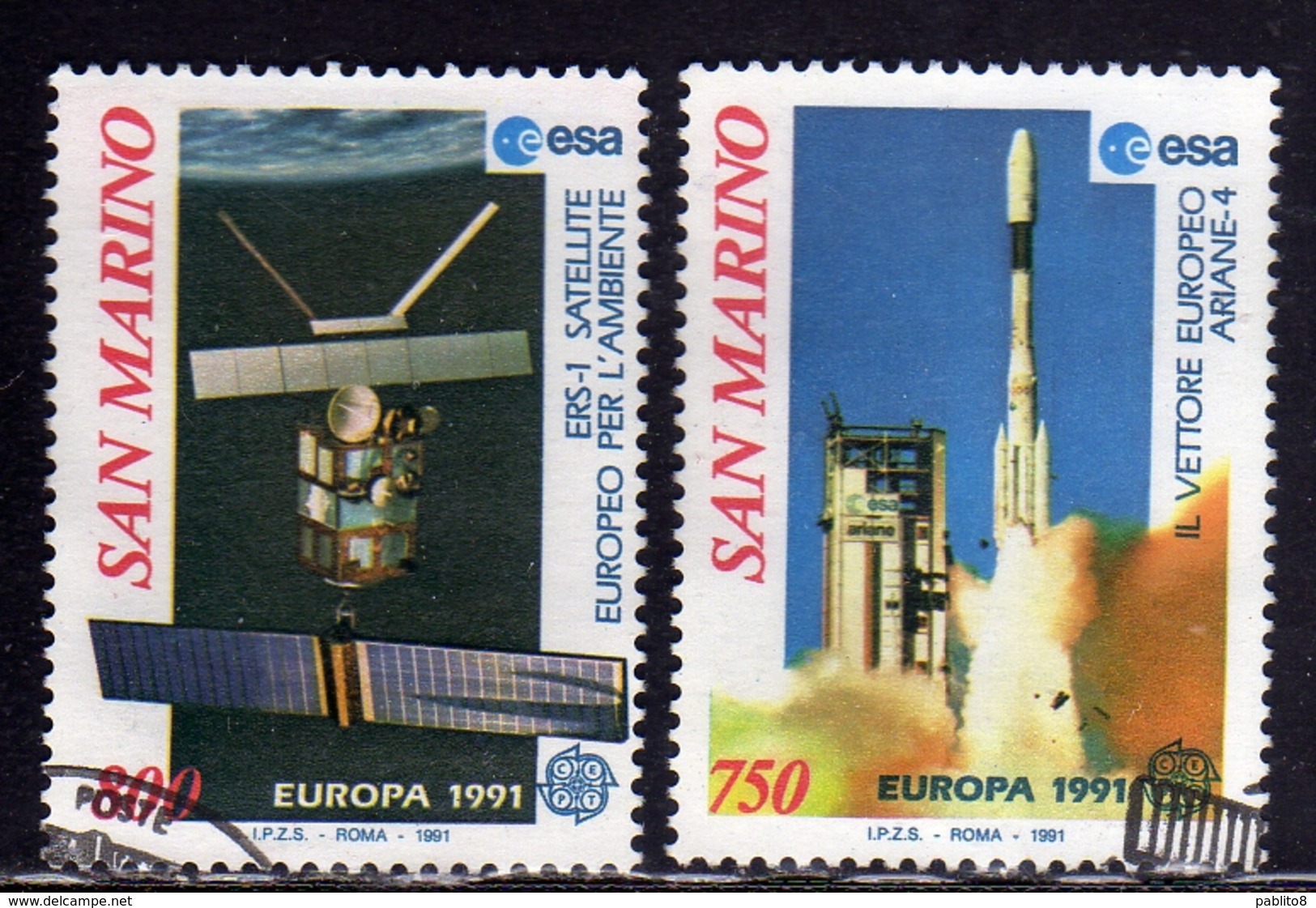 REPUBBLICA DI SAN MARINO 1991 EUROPA UNITA CEPT SERIE COMPLETA COMPLETE SET USATA USED OBLITERE' - Used Stamps