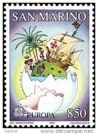 REPUBBLICA DI SAN MARINO 1992 EUROPA  UNITA CEPT SCOPERTA DELL'AMERICA SERIE COMPLETA COMPLETE SET USATA USED OBLITERE' - Used Stamps