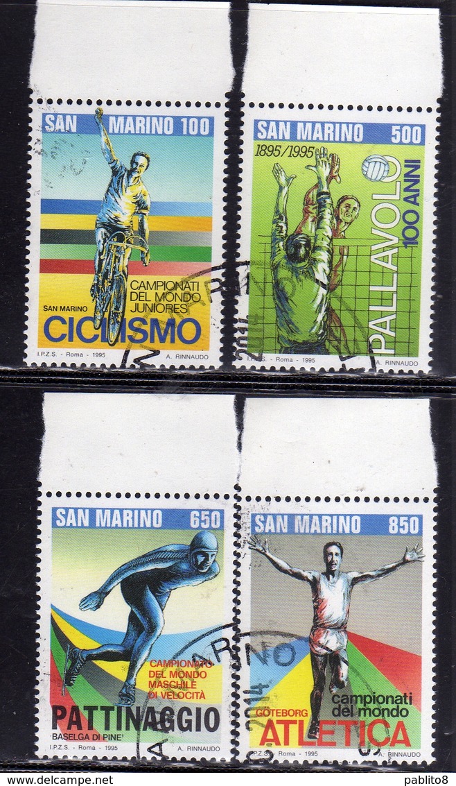 REPUBBLICA DI SAN MARINO 1995 LO SPORT NEL MONDO SPORT IN THE WORLD SERIE COMPLETA COMPLETE SET USATA USED OBLITERE' - Usati