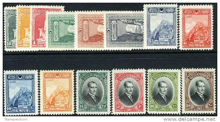 Turkey #634-47 Mint Hinged Set From 1926 - Unused Stamps