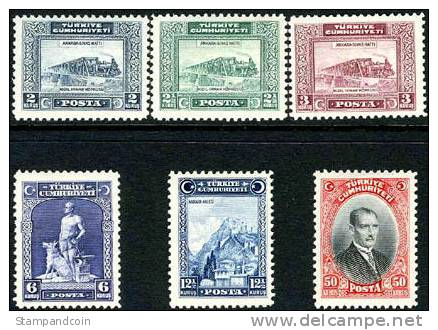 Turkey #676-81 XF Mint Lightly Hinged Set From 1929 - Ungebraucht