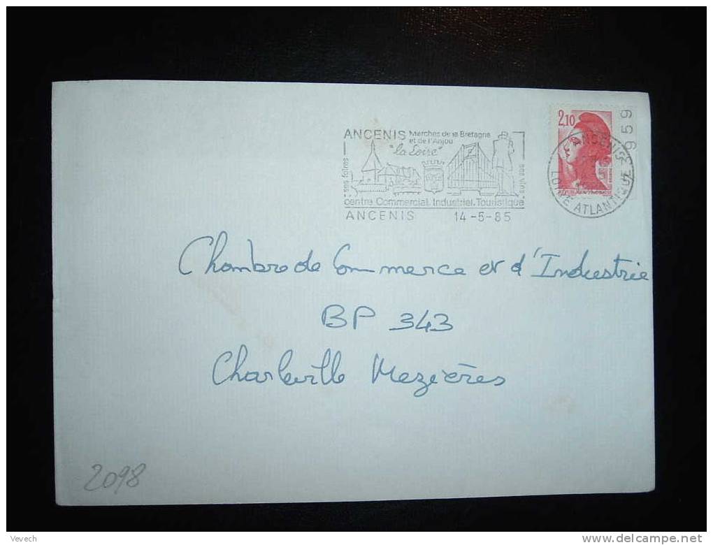 LETTRE TYPE LIBERTE DE GANDON 2,10 F OBL. MECANIQUE 14-05-1985 ANCENIS (44 LOIRE ATLANTIQUE) - 1982-1990 Liberté De Gandon