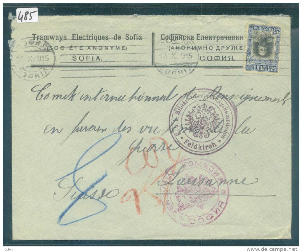 BULGARIE - LETTRE CENSUREE DE SOFIA  POUR LA SUISSE -  VOIR IMAGE POUR LES DETAILS - Lettres & Documents