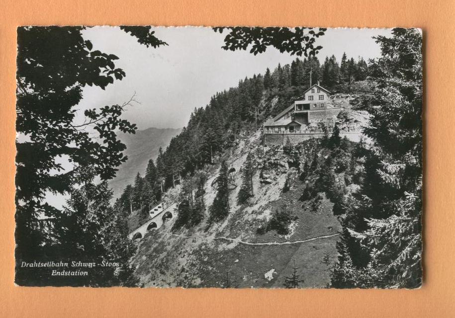 B611, Drahtseilbahn Schwytz - Stoos, Endstation, Circulée  1949 - Schwytz