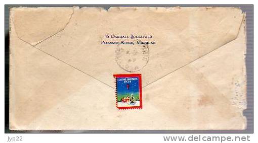 Lettre LAC USA Etats Unis Pour Montagne Gironde France - CAD 24-12-1934 - Flier Mail Early For Christmas Noël - Poststempel