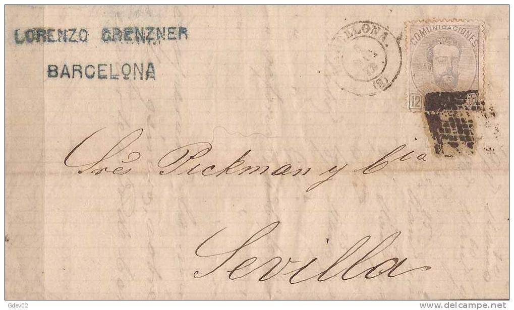 ESCA122-C859-JC134.CARTA DE BARCELONA   A  SEVILLA.1872.(Ed 122 ).MUY BONITA - Briefe U. Dokumente