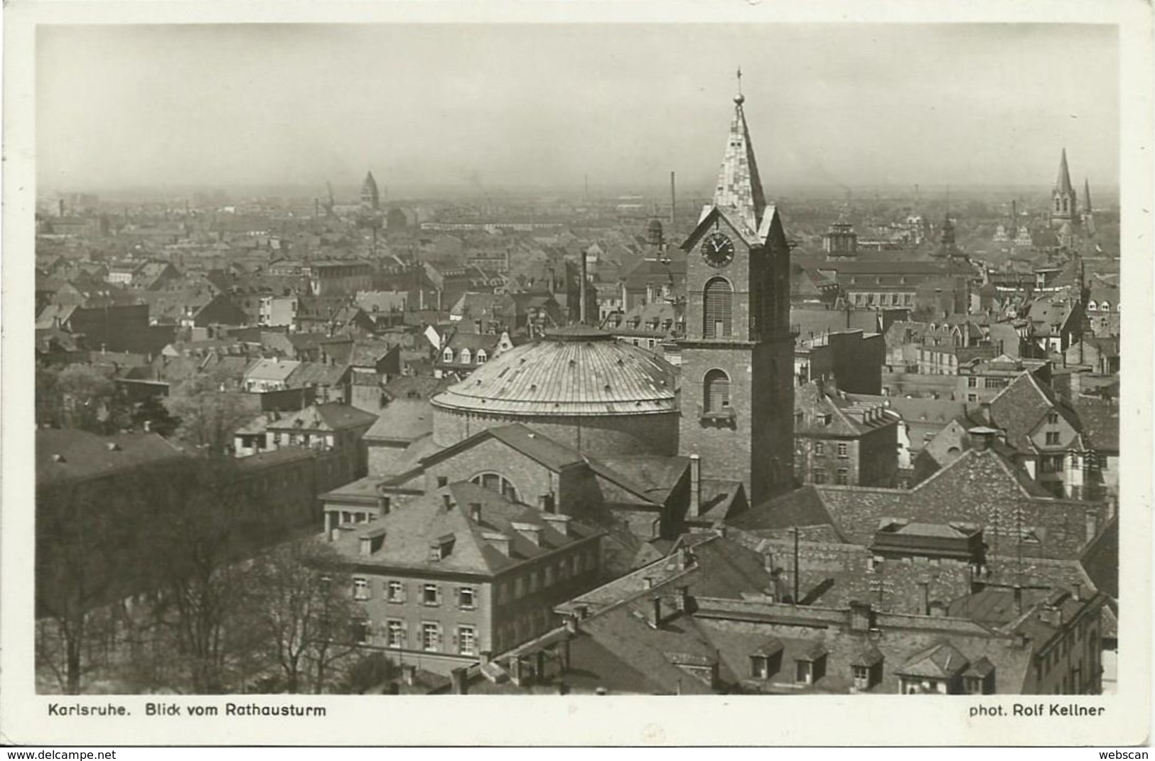 AK Karlsruhe Blick Vom Rathausturm 1940 #06 - Karlsruhe