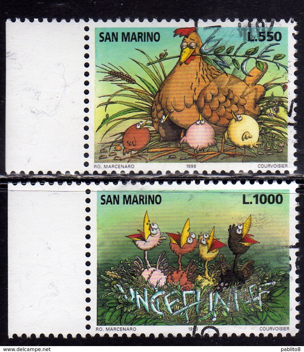 REPUBBLICA DI SAN MARINO 1996 UNICEF 50° ANNIVERSARIO ANNIVERSARY SERIE COMPLETA COMPLETE SET USATA USED OBLITERE' - Used Stamps