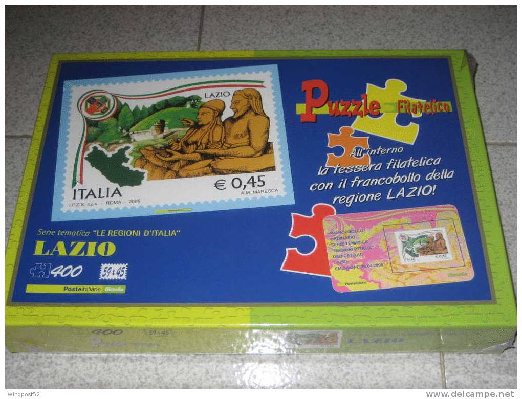ITALIA PUZZLE FILATELICO LE REGIONI ITALIANE LAZIO CON TESSERA FILATELICA - DISPONIBILI ALTRE REGIONI - Puzzles