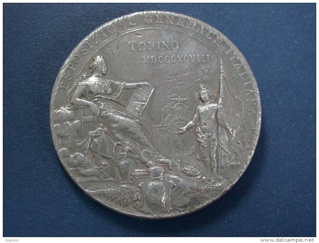 Medaglia Esposizione Generale Italiana Torino - 50. Anniversario Della Proclamazione Dello Statuto 1858 - Autres & Non Classés