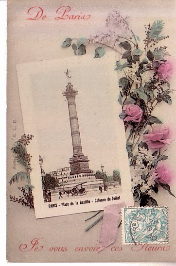 CPA.    DE Paris Je Vous Envoie Ces Fleurs.     1906. - Autres & Non Classés