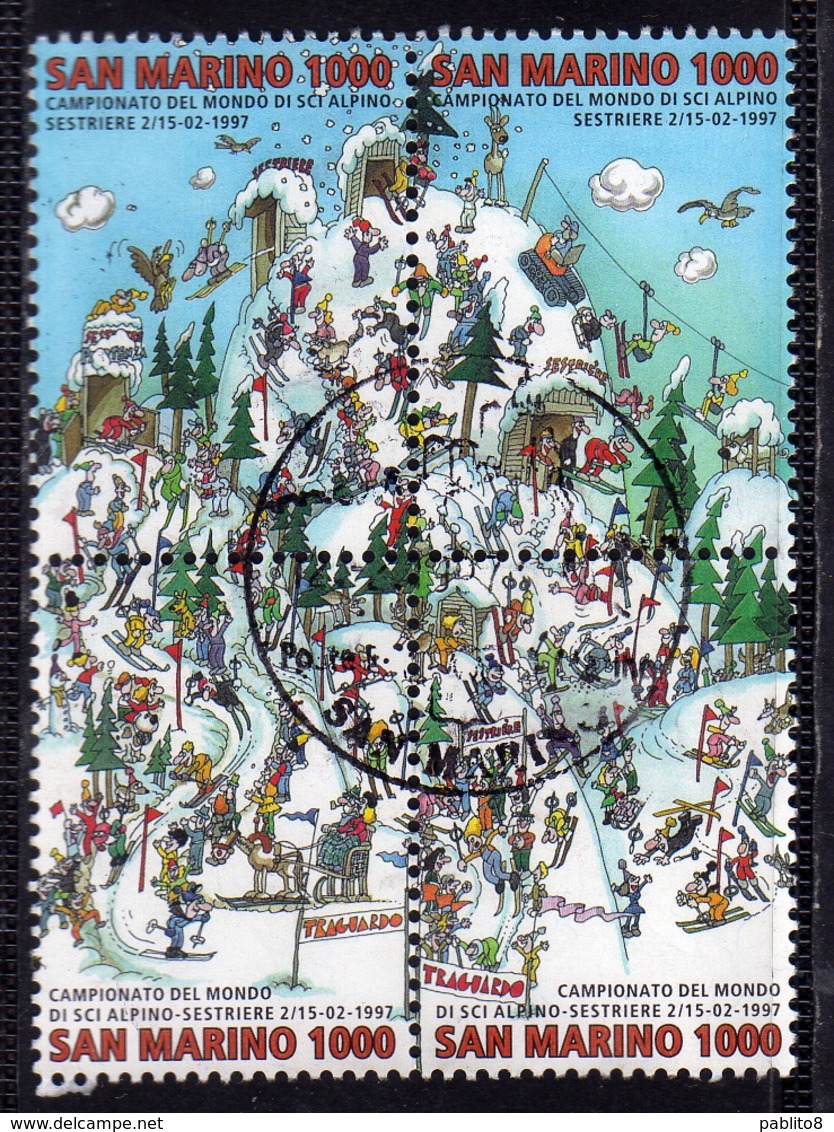 REPUBBLICA DI SAN MARINO 1997 SCI ALPINO ALPINE SKIING SERIE COMPLETA COMPLETE SET USATA USED OBLITERE' - Used Stamps