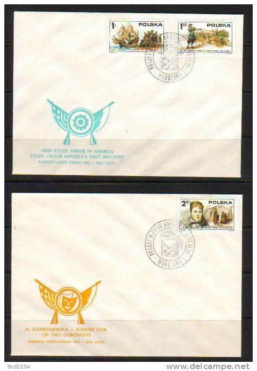 POLAND FDC 1975 200 YEARS USA INDEPENDENCE POLES AMERICA Horse Ships Soldiers George Washington Pulaski Kosciuszko - Onafhankelijkheid USA