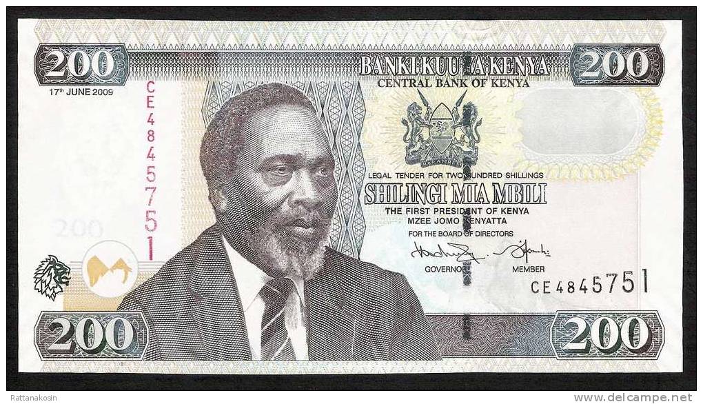 KENYA  P49d  200 SHILLINGS 2009 #CE    UNC. - Kenya