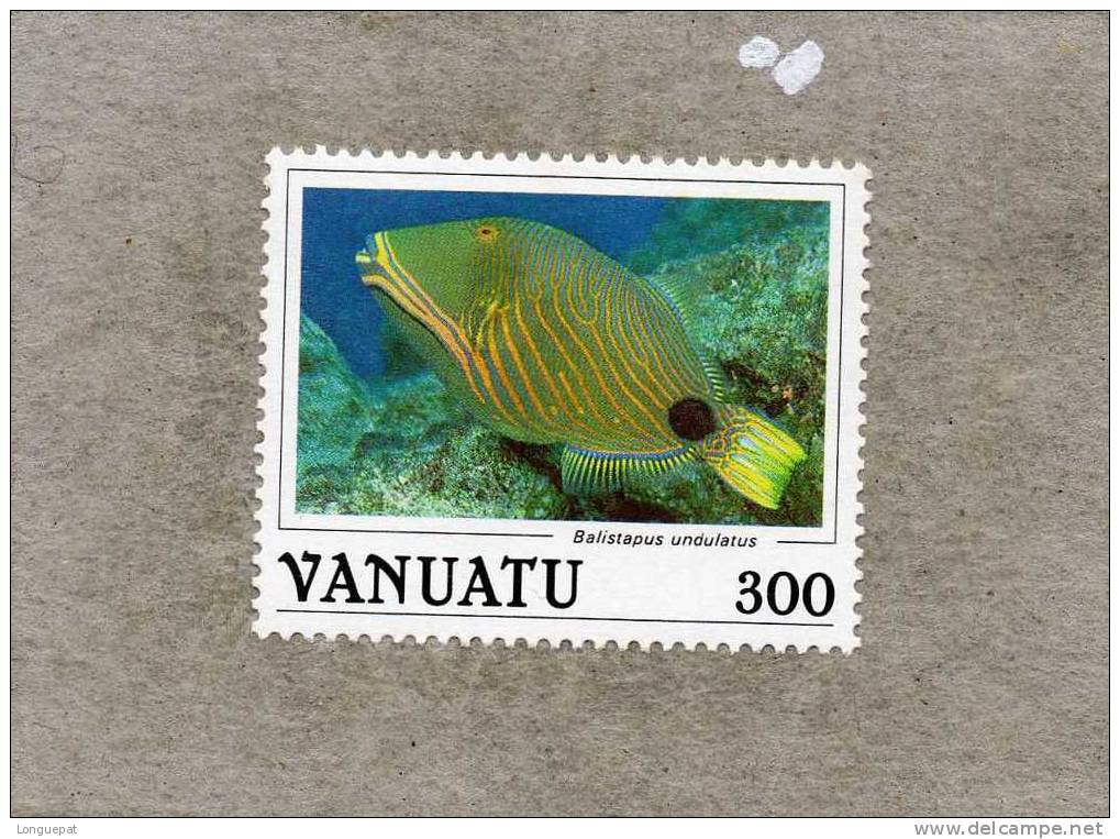 VANUATU : Poissons : Balistupus Undalatus, Ou Baliste Ondulé Ou Baliste Strié - Vanuatu (1980-...)