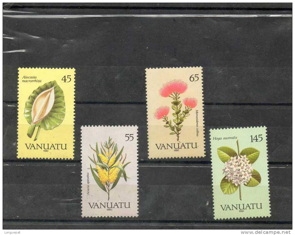 VANUATU :Fleurs Indigènes : Alocasia Macrorrhiza, Acacia Spirorbis, Haya Australis, Metrosideros Collina - Vanuatu (1980-...)