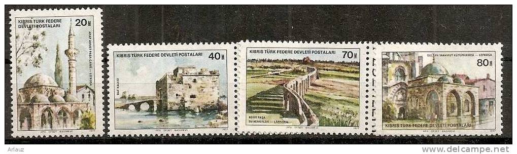 CHYPRE TURC.1977. ETAT AUTONOME..MONUMENTS..YVERT N° 37 à 40. NEUF.***; - Unused Stamps