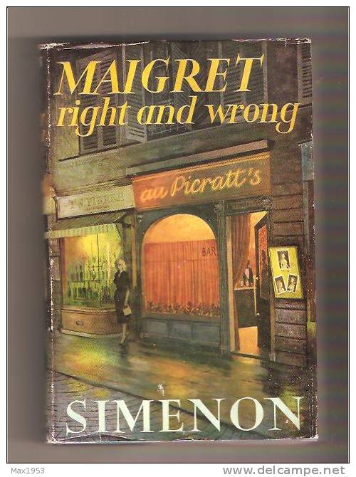 SIMENON  MAIGRET Right And Wrong   Hamish Hamilton, London, 1954 - Simenon